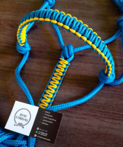 Cabresto de 7 nós Azul Turquesa com Detalhes na Focinheira Amarelo - Image 1