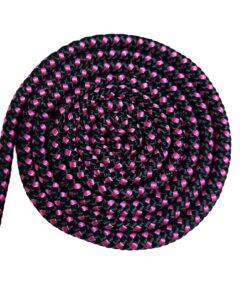 Corda Náutica de Polipropileno 8mm (1 metro) - Cor: Preto com Pintinhas Pink - Image 1