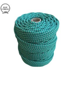 Corda Náutica de Polipropileno 6mm Rolo com 90 metros - Cor: Verde Cabaré Mesclado com Prata (zigzag) - Image 1
