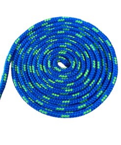 Corda de Seda Polipropileno 8mm (1 metro) – Cor: Azul Royal Com Três Listras Verde Pistache - Image 1