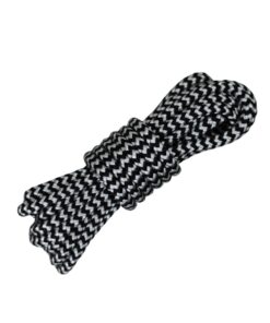 Corda Náutica de Polipropileno 8mm (50 metros) - Cor: Preto Mesclado com Branco (zig-zag)