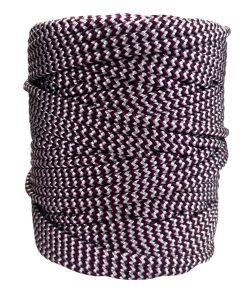 Corda Náutica de Polipropileno 5mm Rolo com 140 metros – Cor: Vinho Com Branco ( Zig Zag ) - Imagem 1