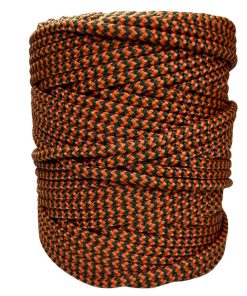 Corda Náutica de Polipropileno 6mm Rolo com 90 metros – Cor: Verde Militar Mesclado com Laranja (zigzag)