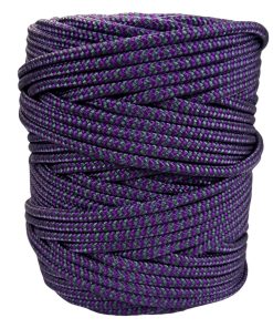 Corda Náutica de Polipropileno 6mm Rolo com 90 metros - Cor: Cinza Mesclado com Roxo (zig-zag)