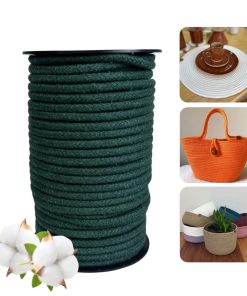 Corda Trançada de Algodão 6mm Rolo Com 60 metros – Verde Oliva
