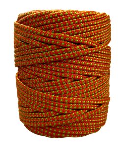 Corda Náutica de Polipropileno 6mm Rolo com 90 metros – Cor: Laranja Com Pintas Verde Pistache