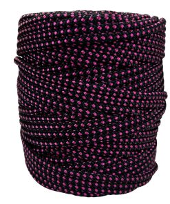 Corda Náutica de Polipropileno 6mm Rolo com 90 metros - Cor: Preto Com Pintinhas Pink