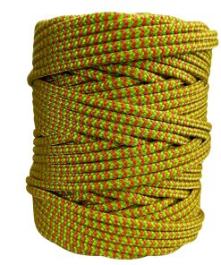 Corda Náutica de Polipropileno 6mm Rolo com 90 metros – Cor: Laranja Mesclado Com Verde Pistache (zigzag)