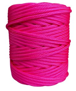 Corda Náutica de Polipropileno 5mm Rolo com 140 metros - Cor: Rosa Fluorescente