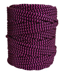 Corda Náutica de Polipropileno 5mm Rolo com 140 metros – Cor: Pink Com Preto ( Zig Zag ) - Imagem 1