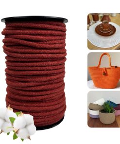 Corda Trançada de Algodão 6mm Rolo Com 60 metros – Terracota