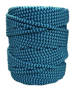 Corda Náutica de Polipropileno 6mm Rolo com 90 metros - Cor: Azul Turquesa Mesclado com Azul Bebê (zig-zag)