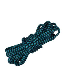 Corda Náutica de Polipropileno 8mm (1 metro) - Cor: Azul Turquesa Mesclado com Preto (zig-zag)