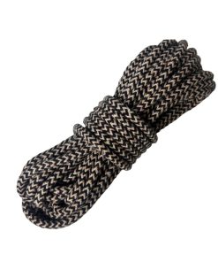 Corda Trançada de Algodão 8mm ( 1 Metro ) -Cor: Marrom Claro Com Preto ( ZigZag)