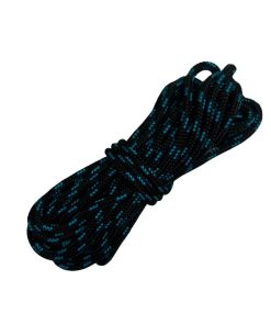 Corda Náutica de Polipropileno Carretel 6,0mm Com 180 metros – Cor: Preto Com 3 Listras Azul Turquesa