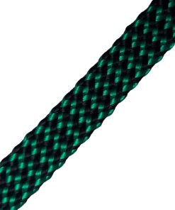 Corda Náutica de Polipropileno 14mm achatada Carretel com 300 metros – Cor: Preto Com Verde Cabaré ( ZigZag) - Imagem 1