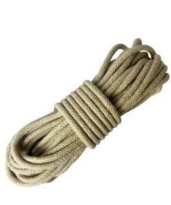 Corda Trançada de Algodão 8mm Rolo Com 50 metros -Cor: Areia