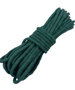 Corda Trançada de Algodão 8mm ( 1 Metro ) -Cor: Verde Oliva