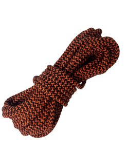 Corda Trançada de Algodão 6mm Por Metro – Cor: Preto Com Laranja ( ZigZag)