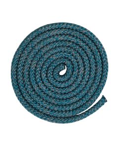 Corda Náutica De Polipropileno 9mm Trançado Duplo ( 1 Metro ) Cor- Azul Turquesa Mescla Prata
