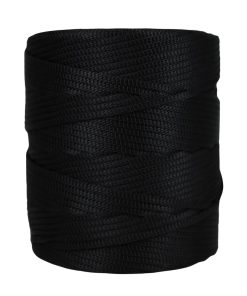 Cordão agulhado 5mm Rolo com 300 metros - Cor: Preto