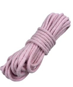 Corda Trançada de Algodão 8mm Rolo Com 50 metros -Cor: Rosa Bebê