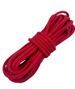 Corda Trançada de Algodão 8mm ( 1 Metro ) -Cor: Vermelho