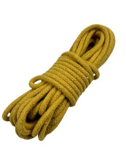 Corda Trançada de Algodão 8mm Rolo Com 50 metros -Cor: Mostarda
