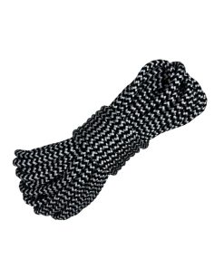 Corda Náutica de Polipropileno Carretel 6,0mm Com 180 metros – Cor: Preto Com Branco ( Zig Zag )