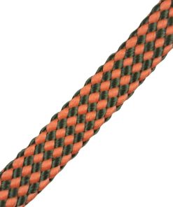 Corda Náutica de Polipropileno 14mm chata ( Por Metro) – Cor: Verde Militar Com Laranja (Zig Zag) - Imagem 1
