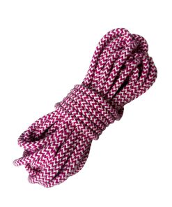 Corda Trançada de Algodão 6mm Por Metro – Cor: Pink Com Cru ( ZigZag) - Imagem 1