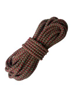 Corda Trançada de Algodão 6mm Por Metro – Cor: Verde Bandeira Com Vermelho ( ZigZag)