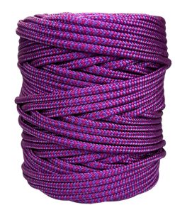 Corda Náutica de Polipropileno 5mm Rolo com 140 metros – Cor: Violeta Com Pink ( Zig Zag )