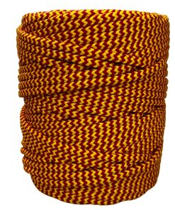 Corda Náutica de Polipropileno 6mm Rolo Com 90 metros - Cor: VERMELHO COM AMARELO ZIGZAG