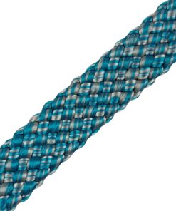 Corda Náutica de Polipropileno 20mm achatada Carretel com 110 metros – Azul Turquesa Mesclado Com Prata