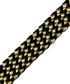 Corda Náutica de Polipropileno 20mm achatada Carretel com 110 metros – Bege com Preto ( ZigZag)