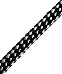 Corda Náutica de Polipropileno 10mm achatada com 90 metros – Cor: Preto Com Pintas Branco