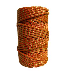 Corda Náutica de Polipropileno 5mm (50 Metros) – Cor: Laranja Com Pintas Verde Pistache - Imagem 1