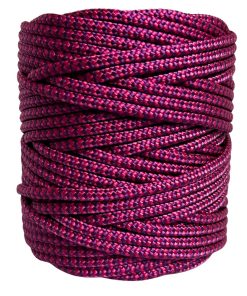 Corda Náutica de Polipropileno 5mm Rolo com 140 metros – Cor: Pink Com Roxo ( Zig Zag ) - Imagem 1