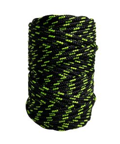 Corda Náutica de Polipropileno 5mm (50 Metros) – Cor: Preto Com 3 Listras Verde Pistache - Imagem 1