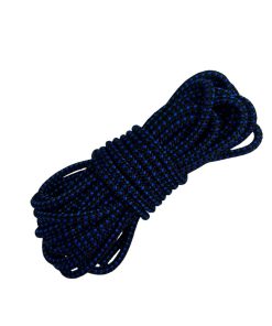 Corda Náutica de Polipropileno 6mm Por Metro – Cor: Preto Com Pintas Azul Royal