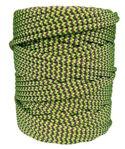 Corda Náutica de Polipropileno 5mm Rolo com 140 metros – Cor: Verde Pistache Com Roxo ( Zig Zag )