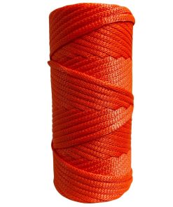 Cordão agulhado 4mm Rolo com 120 metros – Cor: Laranja