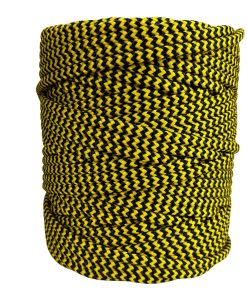 Corda Náutica de Polipropileno 6mm Rolo com 90 metros – Cor: Amarelo Com Azul Marinho ( Zig Zag )