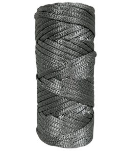 Cordão agulhado 4mm Rolo com 120 metros – Cor: Prata
