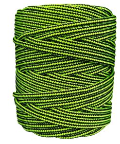 Corda Náutica de Polipropileno 5mm Rolo com 140 metros – Cor: Preto Listrado Com Verde Pistache