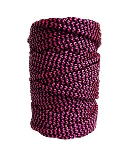 Corda Náutica de Polipropileno 5mm (50 Metros) – Cor: Preto Com Rosa Fluorescente ( ZigZag )