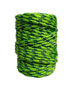 Corda Náutica de Polipropileno 6mm (50 Metros) – Cor: Verde Pistache Com 3 Listras Azul Royal