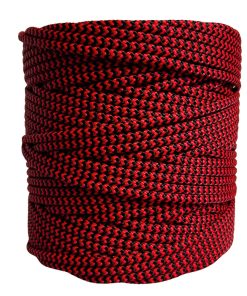 Corda Náutica de Polipropileno Carretel 6,0mm Com 180 metros – Cor: Preto Com Vermelho ( Zig Zag )