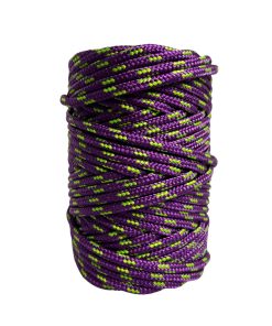 Corda Náutica de Polipropileno 5mm (50 Metros) – Cor: Roxo Com 3 Listras Verde Pistache